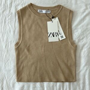 ZARA Tan cropped top